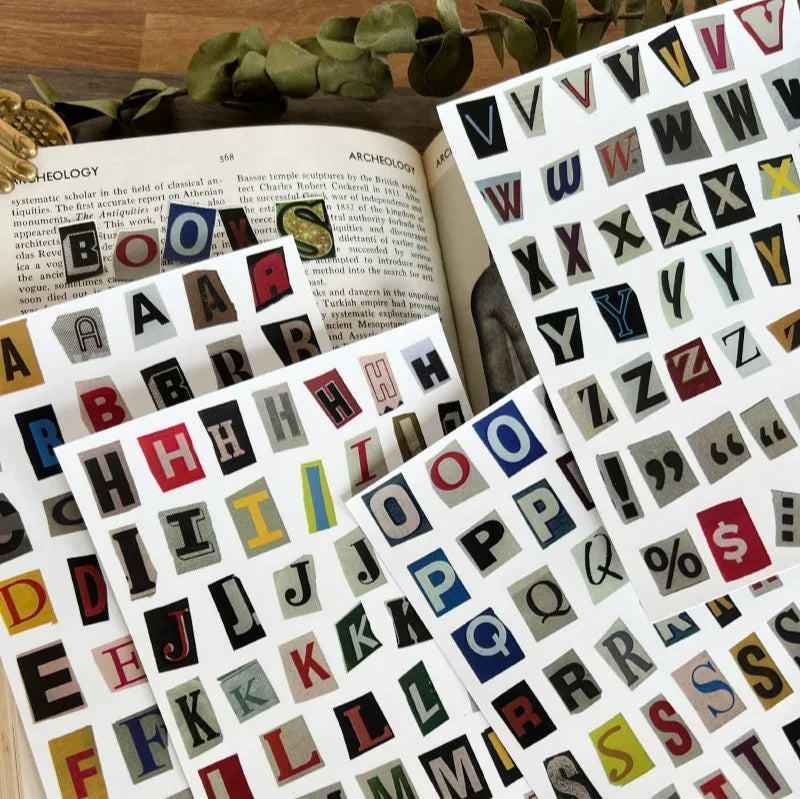 Stickers lettres vintage pour Junk Journal 🗞️